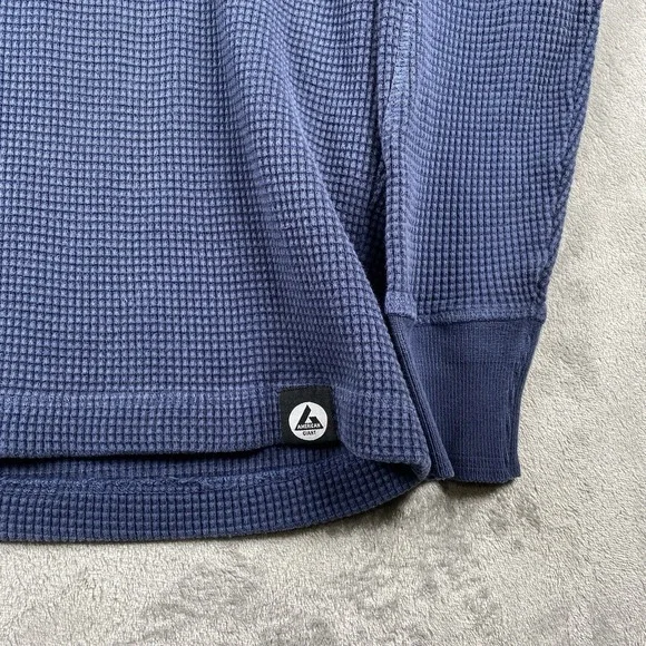 American Giant Shirt Mens Size M Blue Thermal Waffle Long Sleeve Made In USA - Picture 2 of 15